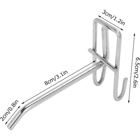 Lot de 30 crochets de supermarché en fer pour étagère grillagée, présentoirs à bijoux, épaisseur 3,5 mm, longueur 10 cm. (1/5)