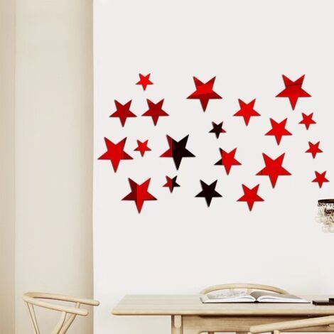 20 pcs DIY Star Mirror Wall Sticker, Acrylic Decal, Waterproof Self-Adhesive Wallpaper for Kids Room, Home Decoration (1/3)