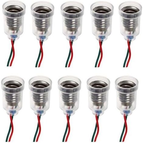 Lampes LED E10 Base de vis-à vis de petite bougie Ampoules Mont petites ampoules Porte-lumière de base avec fil Culot Socket pour Home Expérience Test du circuit électrique Accessoires lumière 20cm (1/5)