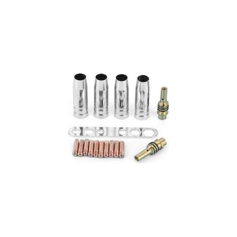 Kit de buses de torche de soudage 17 pièces/ensemble, pointes de Contact 0.8mm, support MIG MAG adapté pour Binzel 15AK (1/5)