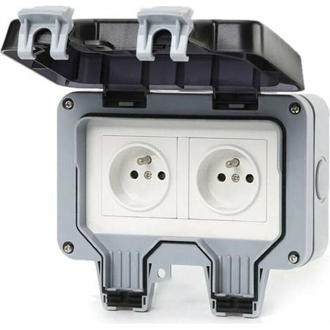 IP66 Prise étanche,Prises extérieures,Double prise étanche,Double électrique extérieur Electric Prise prise étanche extérieure Prise de courant avec,Double Prise de courant (1/5)