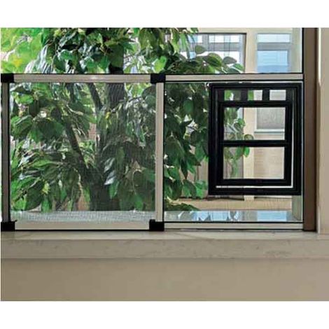 ZANZARIERA A PANNELLO ESTENSIBILE CON GATTAIOLA 80x40 cm - Col. Argento