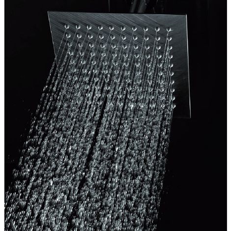TrAdE Shop Traesio - Soffione Doccia Effetto Pioggia Sottile Quadrato 30x30 Cm Bagno Cromato Shower -