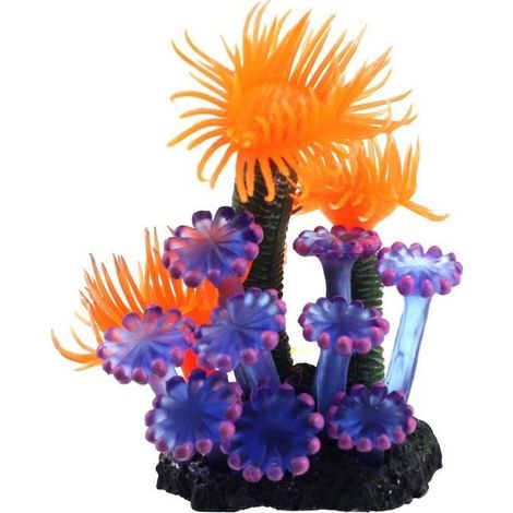 Décoration d'Aquarium - Corail Souple - Violet - Poisson d'eau Froide (1/4)