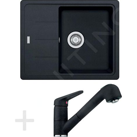 Franke - Kit de cuisine G55, évier en granite BFG 611-62, onyx + robinet FC 9547, onyx 114.0323.817 (1/5)