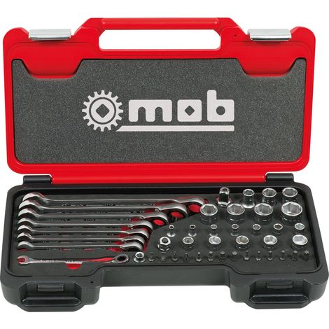 Mob Outillage – Box Medium Adapt'Box – 44 pièces clés et adaptateurs – Organisation optimisée pour atelier et garage – Construction robuste