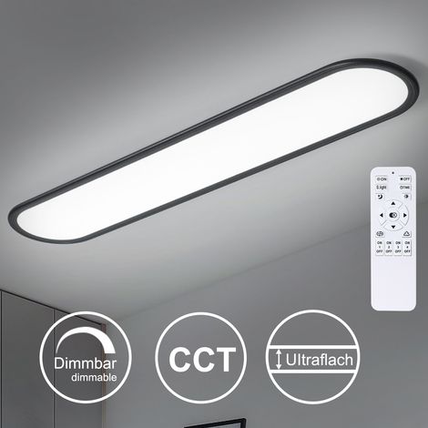 Ganeed Plafoniera a LED, plafoniere lunghe dimmerabili Plafoniere moderne ultra sottili per camera da letto Cucina Armadio Corridoio (Nero) (1/5)