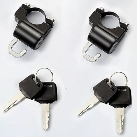 Cadenas de casque de moto, 2 PCS Cadenas de sécurité universel pour casque de moto Crochet de moto avec 4 clés pour moto, vélo, scooter (22-28 mm) (1/5)