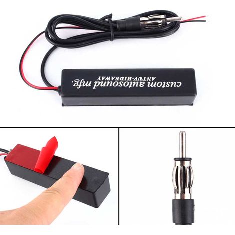 Autoradio stéréo universel 12 V pour voiture et moto, antenne cachée électronique, FM/AM, amplifié AP (1/5)