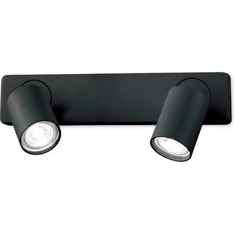 Applique Moderna Rudy Metallo Nero 2 Luci 7W 3000K Luce Calda