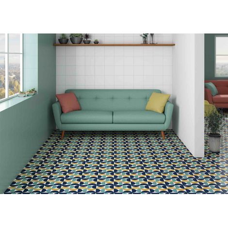 Carrelage Imitation Carreaux de Ciment DORIA White 20x20cm (1/5)