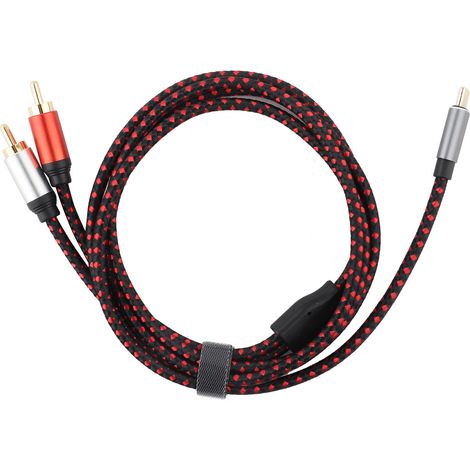 Câble Audio 1.5m Or Type-C Mâle vers 2 RCA Mâle pour Smartphone Tablette PC Portable (1/5)