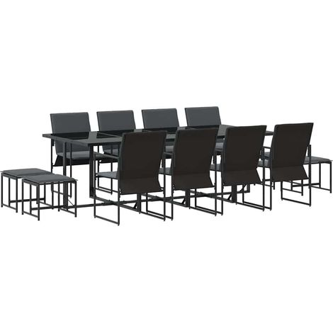 Maison Exclusive - Conjunto de Comedor de Jardín 13 uds. Negro Ac (1/5)