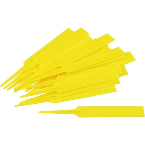 Lot de 20 étiquettes pour plantes - 130 x 17 mm - Surface d'étiquetage - Matériau résistant aux intempéries - Jaune - Pour plantes - Pour herbes aromatiques (1/5)