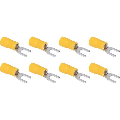 300 cosses à fourche isolées, connecteurs de câbles en cuivre et PVC de type U pour éclairage de transport SV5.5-4 (1/5)