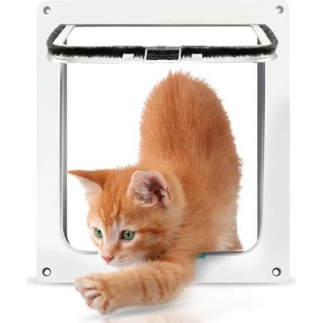 Chatière pour porte-fenêtre coulissante, porte magnétique à 4 voies pour chats et chiens d'intérieur (1/4)