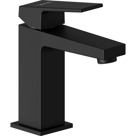 Vitra Minimax Square Compact Basin Mixer Tap - Matt Black