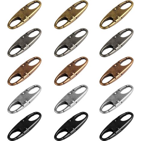 Lot de 15 verrous de fermeture éclair métalliques antivol pour sacs à dos, bagages, tentes et sacs à main (1/5)