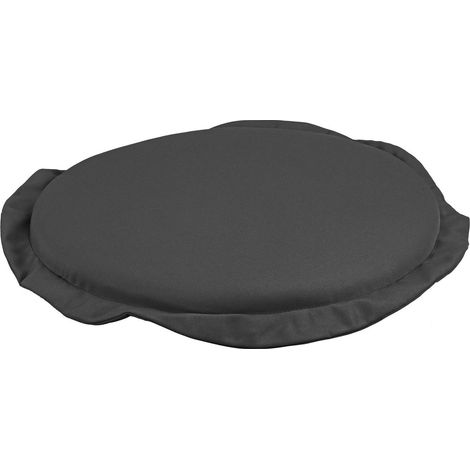 Cuscino imbottito e comodo per esterno, idrorepellente -Antracite / Tondo