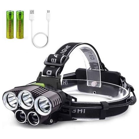 USB Rechargeable Headlamp, TYC 6 Modes Headlamp with 2 Large Capacity Batteries, Waterproof Headlamps for Camping, Hiking, Cycling, Fishing, Running (1/5)