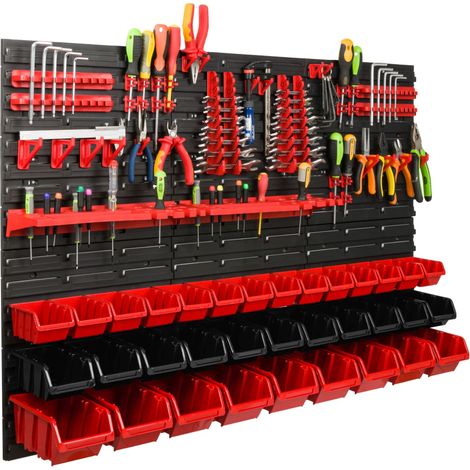 Tablero de herramientas para taller de 117x78 cm + 34 cubetas (1/5)