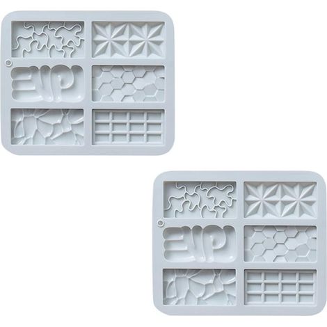 Moules à chocolat et à biscuits en silicone, Lot 2, rectangulaires, bleus, flexibles et antiadhésif, pour la confection de gâteaux et de chocolats (1/5)