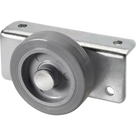 Roue de meuble superposée grise Ø50mm – Charge 60kg – Plaqué zinc – Adaptée pour carrelage, ciment, parquet, moquette – Ruedas Alex
