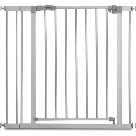 Barriere de Securite Enfant Porte et Escalier et Barriere Chien Stop N Safe 2 incl. Extension de 9 cm, pour Largeur de 84 à 89 cm, Sans Percage - Usage Intérieur, Métal Gris (1/5)