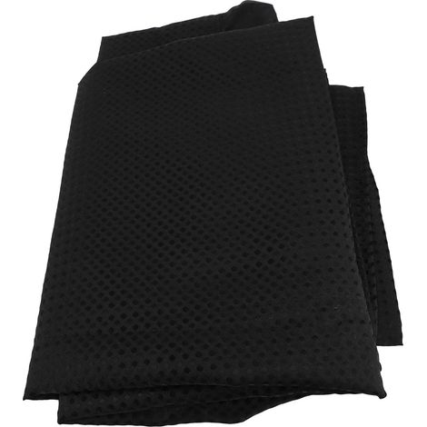 Tenda da doccia con trama a nido d'ape e chiusura a bottoni automatici, stile hotel, con finestra superiore in rete, resistente all'acqua, lavabile, nera. (1/3)