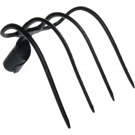 Fourche Agricole - 4 Dents - Angle 90° - Pour Gazon Fumier et Extraction Racines - Non Montée