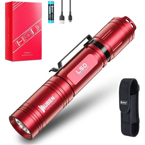 ZOLGINAH L50 Lampe Torche LED Rechargeable USB 1200 Lumens Portable étanche Lampe de poche édition commémorative pour Ménage, Le Camping, La Randonnée, D'urgence (1/5)