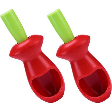 Set di 2 snocciolatori dal design ergonomico per rimuovere efficacemente i noccioli da ciliegie, datteri e piccoli frutti.