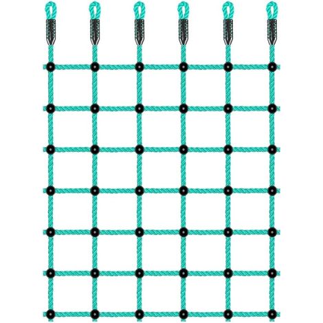 Climbing Net 196 x 125 cm Climbing Gantry Play Ladder Nylon Rope Outdoor Games Swing Play Cabin Training Accessories (1/5)
