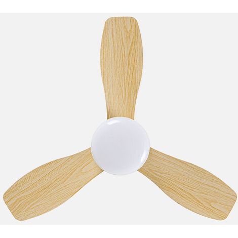 Ventilador Dc Cain 15w 1800lm Blanco/haya 3aspas 62d 300 0k4200k6500Kk Regulable Intensidad+Remoto+temporizador+memoria