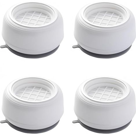 Washing Machine Support Feet Anti-Vibration Non-Slip Suction Cup Stabilizer for Washing Machine Dryer Refrigerator Noise Reduction (4 Pack) (White) (1/5)