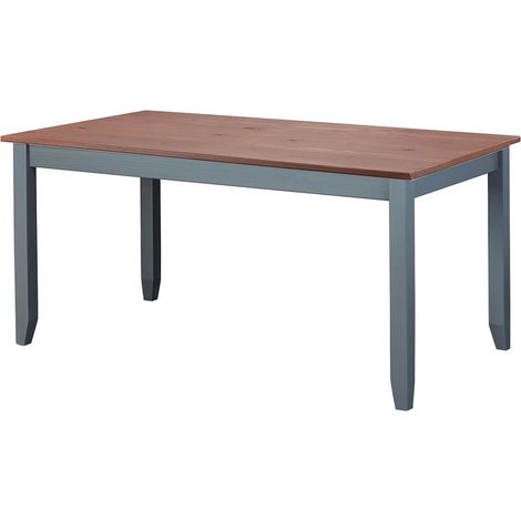 MELINA - Table Repas Rectangulaire Coloris Gris et Naturel (1/5)