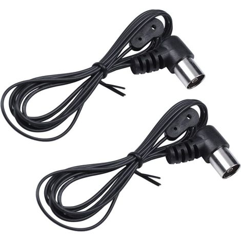 Lot de 2 Antennes AM FM Dipôle 75 Ohms Connecteur PAL Radio Stéréo Intérieur pour Récepteur Home Cinéma (1/4)
