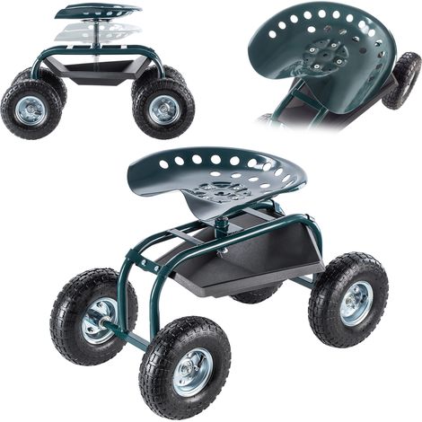 KADAX Gartenrollsitz für Gartenarbeit, Fahrbarer Gartensitz, Gartenhocker auf Rollen