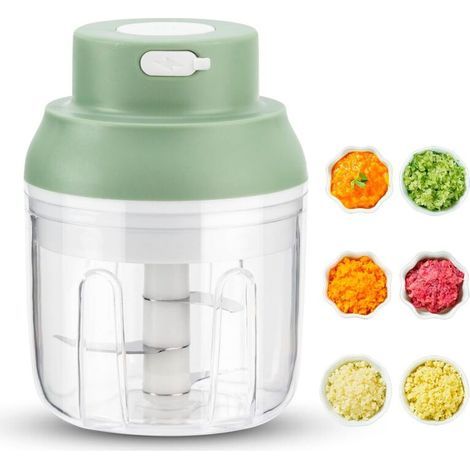 USB Rechargeable Electric Chopper, Mini Vegetable Cutter, 250ml Capacity, Mini Kitchen Chopper with Blender, Ideal for Onions, Garlic, Pepper, Vegetables and Meat (1/5)