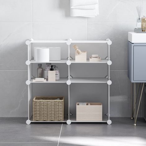 Armoire à chaussures gain de place 75x37x73cm blanc, étagère porte-chaussures en plastique, meuble modulable pour entrée et salon, rangement polyvalent (1/5)