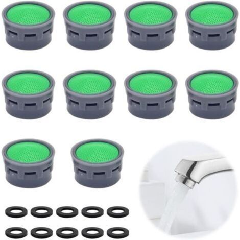 Juego de 10 aireadores de grifo con anillo de sellado, filtro, limitador, accesorios de baño, insertos de filtro, repuestos para baño (1/5)