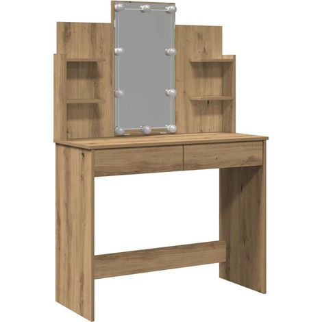 Maison Exclusive - Schminktisch mit LED-Leuchten Artisan-Eiche 96