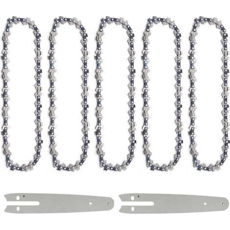 Guide et chaîne pour tronçonneuse 5 Pièces 6 Pouces Mini Chaîne de Tronçonneuse avec 2 Pièces de Rechange Pièces de Rechange Barre de Chaîne de Scie (1/4)