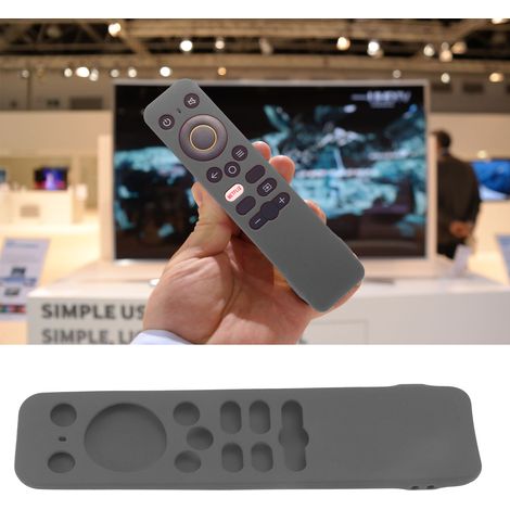 Weiche Silikon-Schutzhülle für die Realme TV Stick Fernbedienung, stoßfest, dunkelgrau (1/5)