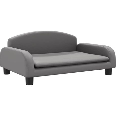 Lit pour chien panier canapé confortable 70 x 45 x 30 cm similicuir gris