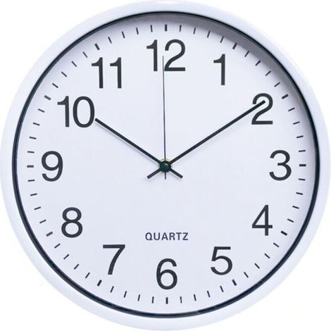 Horloge murale radio pilotée à quartz silencieuse blanche Ø 31cm avec trotteuse Changement d'heure automatique (1/5)