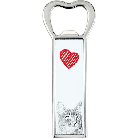 Apribottiglie abissino con gatto, apri-frigo personalizzato, regalo unico per uomo di Art-Dog (1/5)