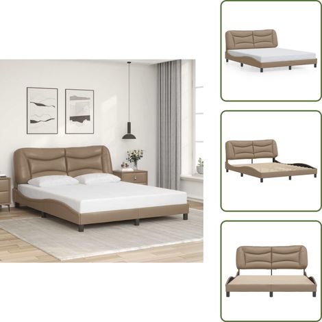 Sommeil - vidaXL Cadre de lit sans matelas Hvar cappuccino 160x200 cm similicuir - Confort (1/5)