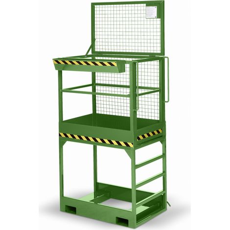 R+R Industrietechnik Arbeitskorb Typ RAK-High 1200x800x2910mm RAL 6011 Resedagrün (1/3)
