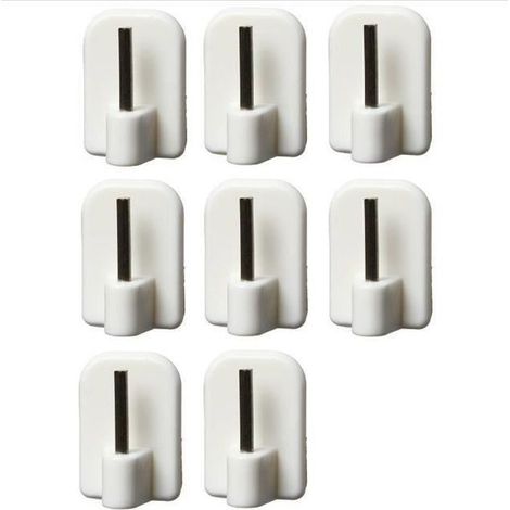Lot de 8 Crochets adhésifs pour tringles Extensible à Rideaux (2531)